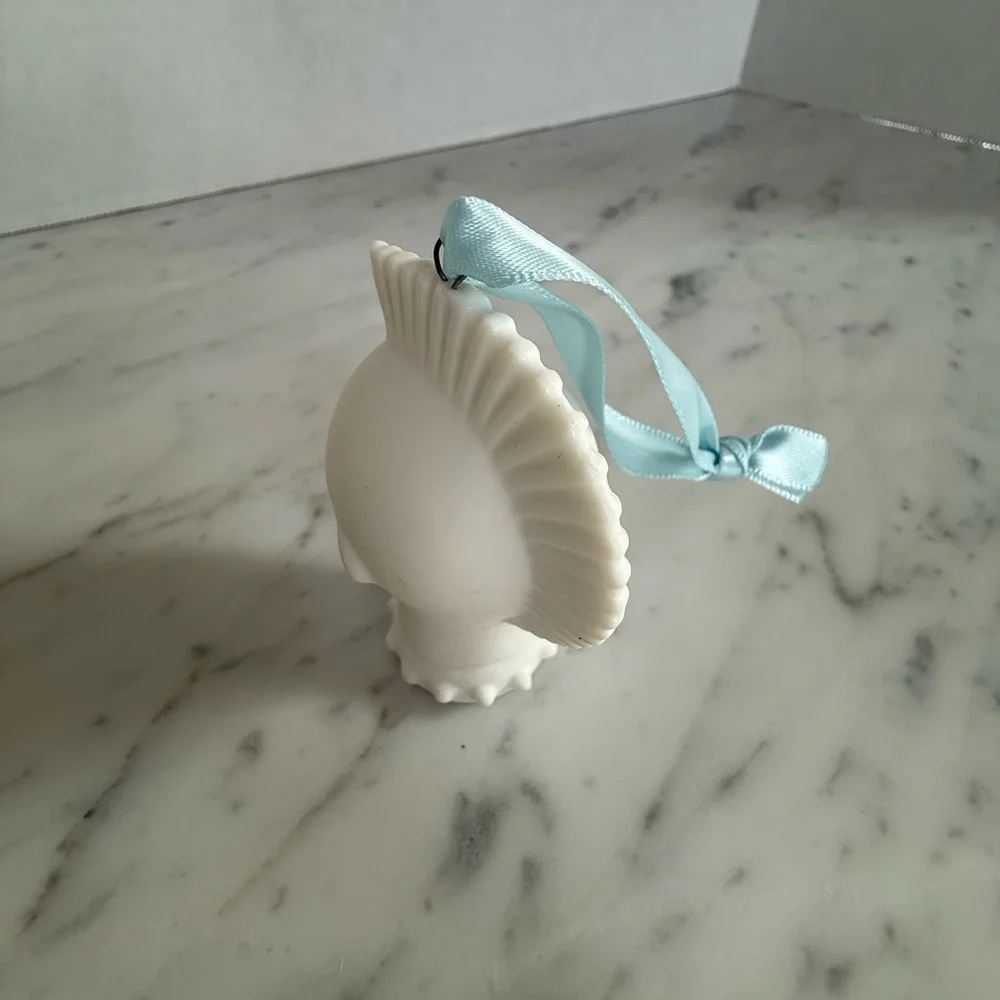 Jonathan Adler White Matte Porcelain Mohawk Ornament